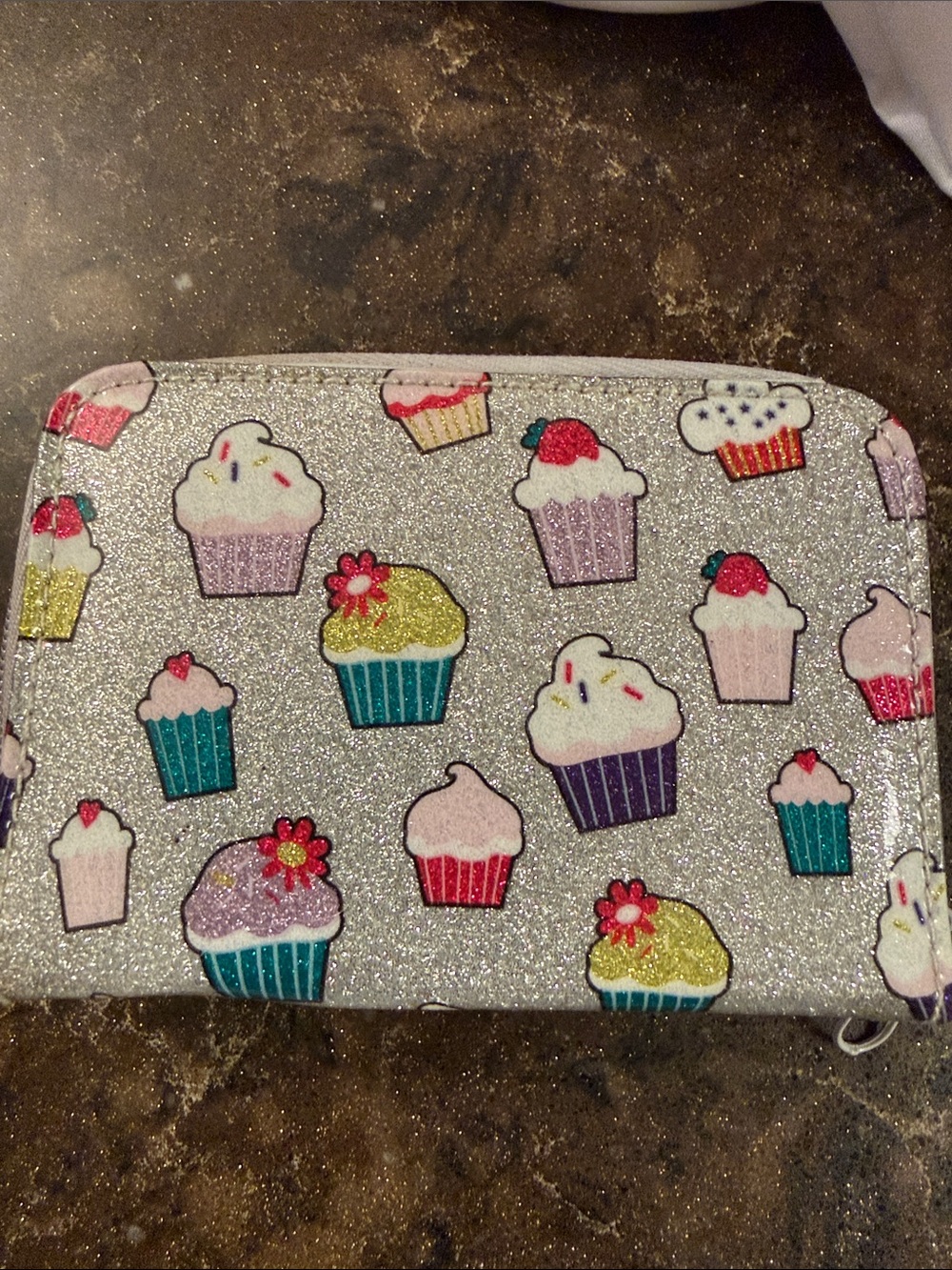 Sparkly cupcake wallet